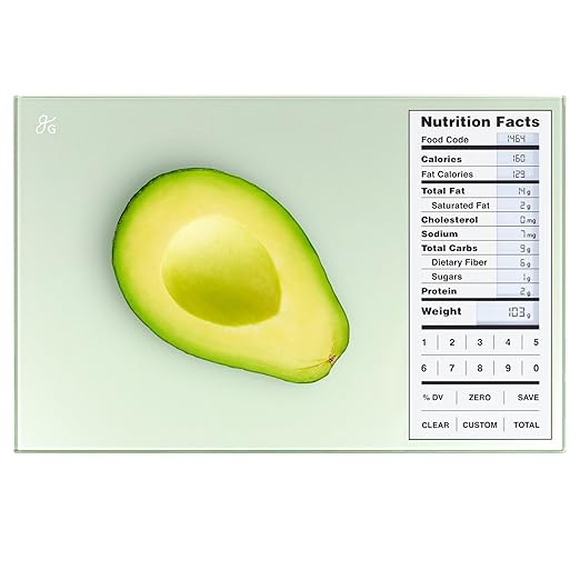 Nutrition Scale by Greater Goods with Food Grade Glass, Perfect for Calorie Counting, Meal Prep, and Weight Loss (Sage Green)