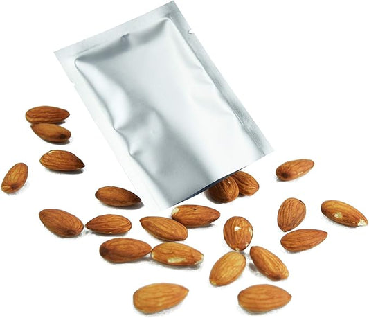 QQ Studio 100 PCS Metallic Mylar Foil Open Top Sealable Bags (9x13cm(3.5x5.1"), 100x Silver)