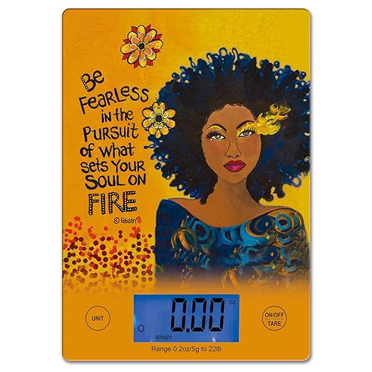 Digital Kitchen Scale for African American Women, in Grams, Ounces, Milliliters & Pounds, LCD Display, for Meal Prep, Cooking and Baking