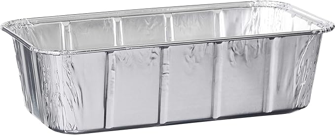 PLASTICPRO [2 Lb 50 Pack Disposable Loaf Pans Aluminum Tin Foil Meal Prep Bakeware - Cookware Perfect for Baking Cakes, Bread, Meatloaf, Lasagna 2 Pound 8.5'' X 4.5'' X 2.25''