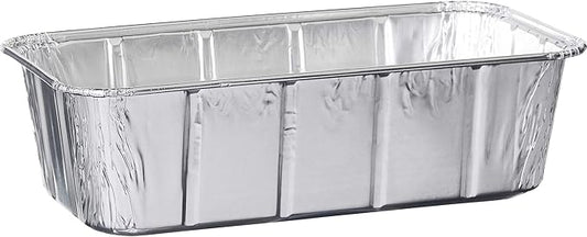 PLASTICPRO [2 Lb 50 Pack Disposable Loaf Pans Aluminum Tin Foil Meal Prep Bakeware - Cookware Perfect for Baking Cakes, Bread, Meatloaf, Lasagna 2 Pound 8.5'' X 4.5'' X 2.25''