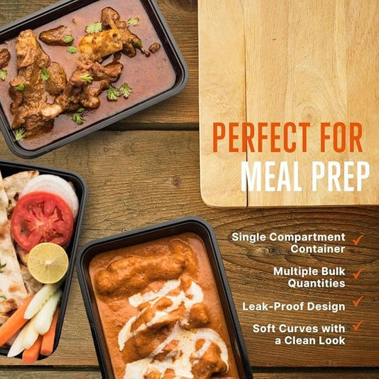 SQUATZ 150 Meal Prep Containers with Lids for Adults - 33oz, Microwave Safe, Reusable Food Storage, Freezer Safe, Leak-Free Lunch Container - Includes Utensils