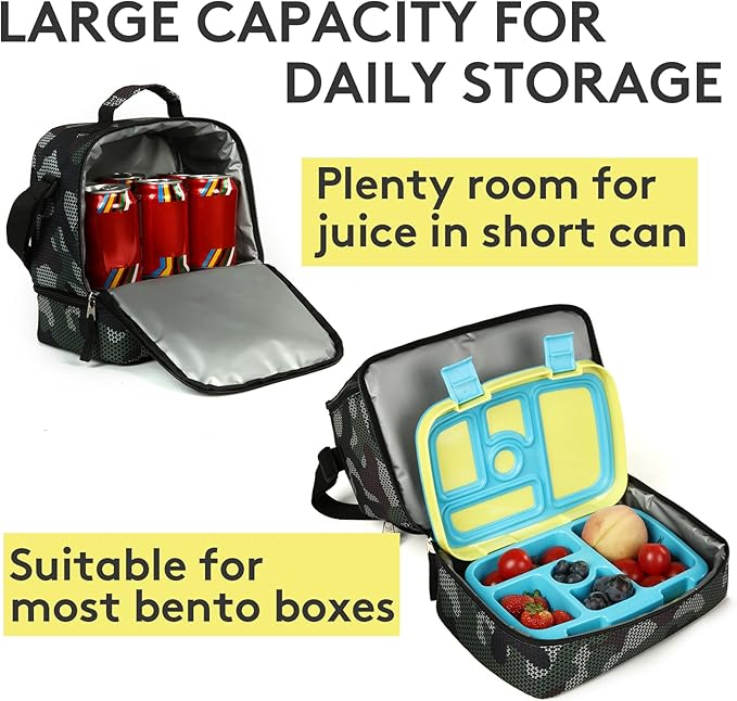 Tilami Lunch Bags Insulated Adjustable Strap Zipper, Water-Resistant Cooler Bags, Bento Bags for Kids Toddlers, Tiger