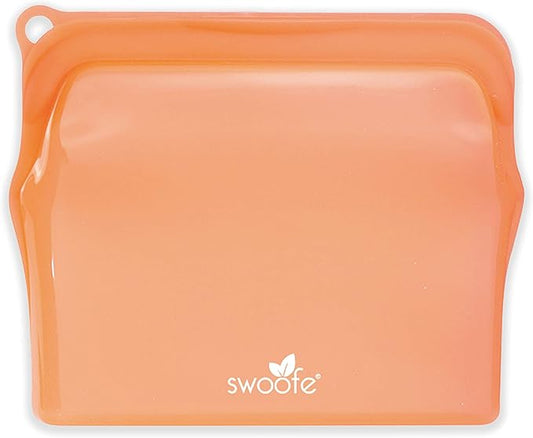 Reusable Silicone Food Bag | Sandwich Size 30 Oz (Coral) | Eco-Friendly | Plastic Free Storage Lunch Bag | Great for Cooking, Sous Vide, or Freezer use | Leakproof, Dishwasher-Safe.