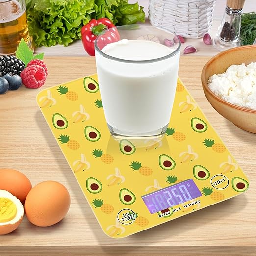 Food Scale Kitchen Scale for Baking Cooking Digital Food Weighing Measuring Scale Small Waterproof Electric Food Scale Avaocado Pineapple Banana
