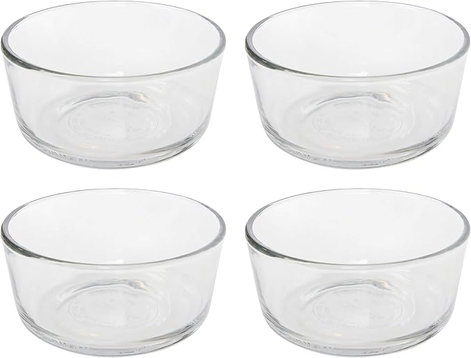 Pyrex Simply Store 7200 Round Clear Glass Storage Container - 4 Pack Made in the USA