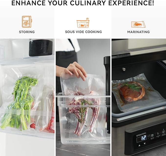 [2024 Q4] 8" x 50' and 11" x 50' Vacuum Sealer Rolls, 2 Pack-Ideal for Food Storage, Sous Vide, and Meal Prep, Keep Food Fresh and Nutrients, Wevac Lite