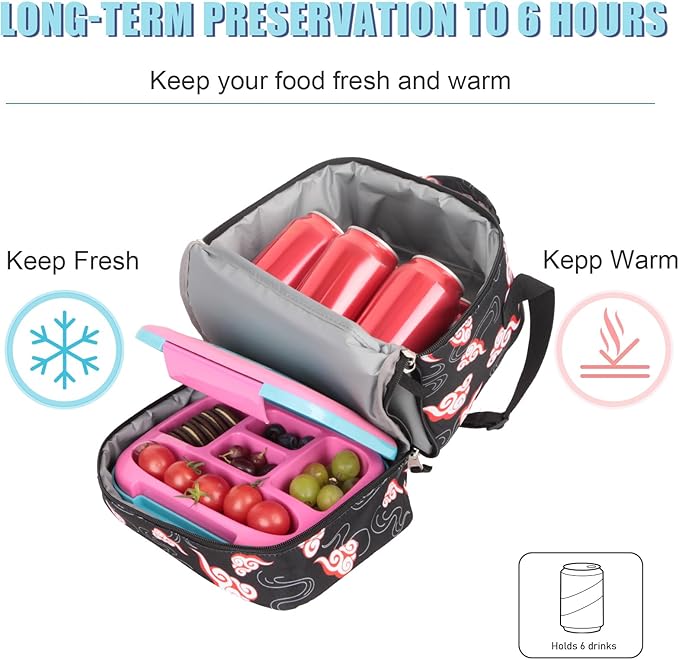 Tilami Lunch Bag,Clouds Black