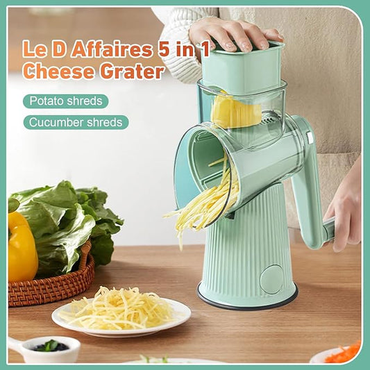 Preservea 5 In 1 Rotary Grater,2025 New Preservia 5 In 1 Rotary Cheese Grater Vegetable Slicer,Preservea 5 in 1 Hand Crank Food Chopper,Easy To Clean Kitchen Gadgets