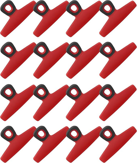 COOK WITH COLOR Food Clips - Wide Heavy Duty Chip Clips, Large Bag Clips for Food Storage with Air Tight Seal Grip, Pack of 16, Red