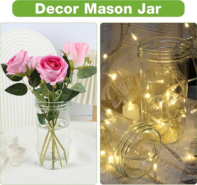 Wide Mouth Mason Jars 24 oz, 6 Pack 720ml Glass Canning Jars with Airtight Lids, Large Storage Jars with Labels Brush, Clear Mason Jars for Canning, Fermenting, Pickling, DIY Projects