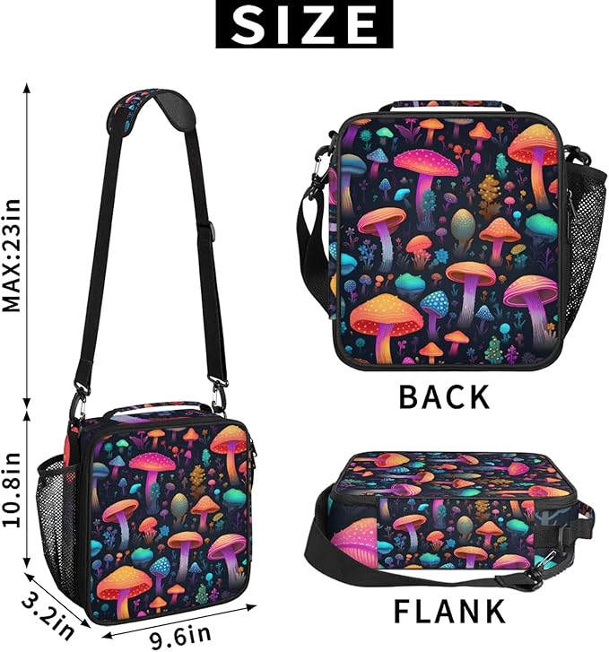 Lunch Bag Personalized Mushroom Lunch Bag Insulated Lunch Bag Reusable Lunch Box Picnic Travel Lunch Tote Bag Snack Bag