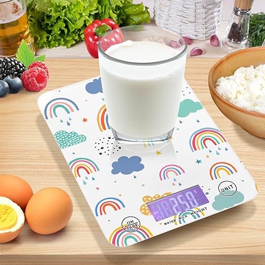 Food Scale Kitchen Scale Food Scales Digital Weight Grams and Ounces Small Electronic Food Scale for Baking Cooking Colorful Rainbow