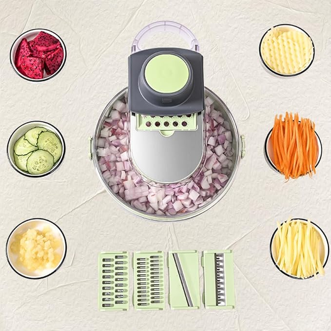 Mandoline Slicer for Kitchen, Food Chopper, Vegetable Slicer with Container