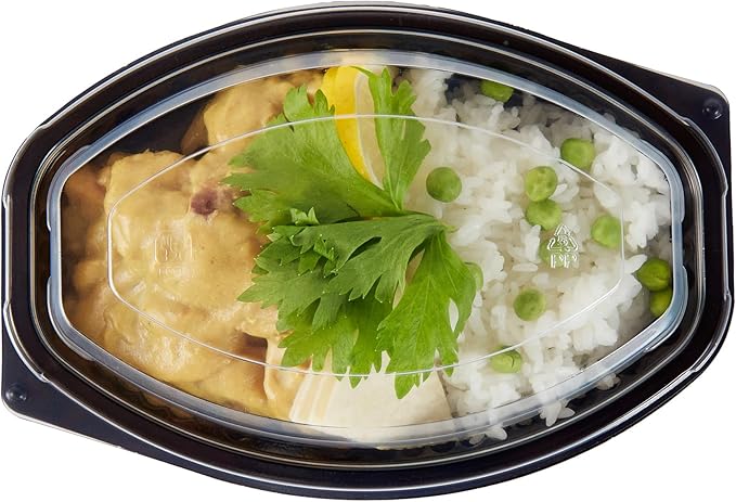 Restaurantware RW Base 12 Ounce Meal Prep Containers, 100 Microwavable To Go Containers With Lids - Disposable, Freezable, Black Plastic Oval Food Containers, Pack Hot And Cold Food, For Takeaway