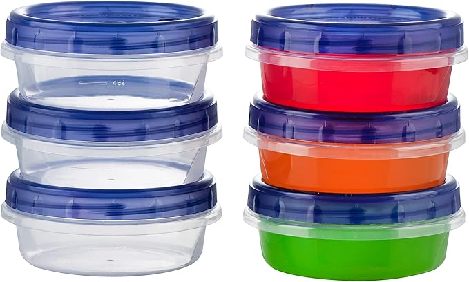 [8 Oz 10 Pack] Twist Top Food Soup Storage Containers with Screw On Lids Reusable Plastic Freezer Container leakproof, Airtight, Stackable, Microwave Safe BPA Free