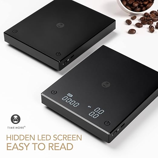 TIMEMORE Exclusive - Black Mirror Basic PRO Coffee Scale with Timer, Flow Rate Measurement, Digital Coffee Scale with 0.1g Precise Graduation, for Espresso Pour Over Drip Coffee, 2000 Grams, Black