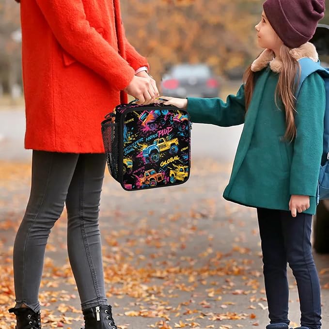 Lunch Bag Personalized Insulated Lunch Bag Reusable Lunch Box Picnic Travel Lunch Tote Bag Snack Bag Truck（22）