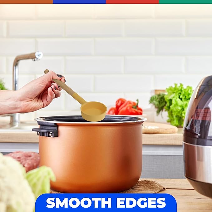 Silicone Portion Control Serving Spoons - 8 Pack: 4 Slotted, 4 Solid, 2 oz, 4 oz, 6 oz, 8 oz - Essential Gastric Bypass Must Haves Spoodle Diet Food Measuring Scoop Weight Loss Surgery Utensils Cups