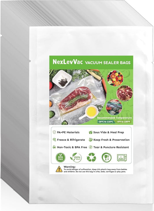 Chamber Vacuum Sealer Bags 200PCS 14"x12",Heavy Duty Pre-Cut Vacuum Chamber Pouches for Food Storage,Sous Vide or Meal Prep,BPA-Free Thick Seal a meal bag for Commercial Sealer Machine