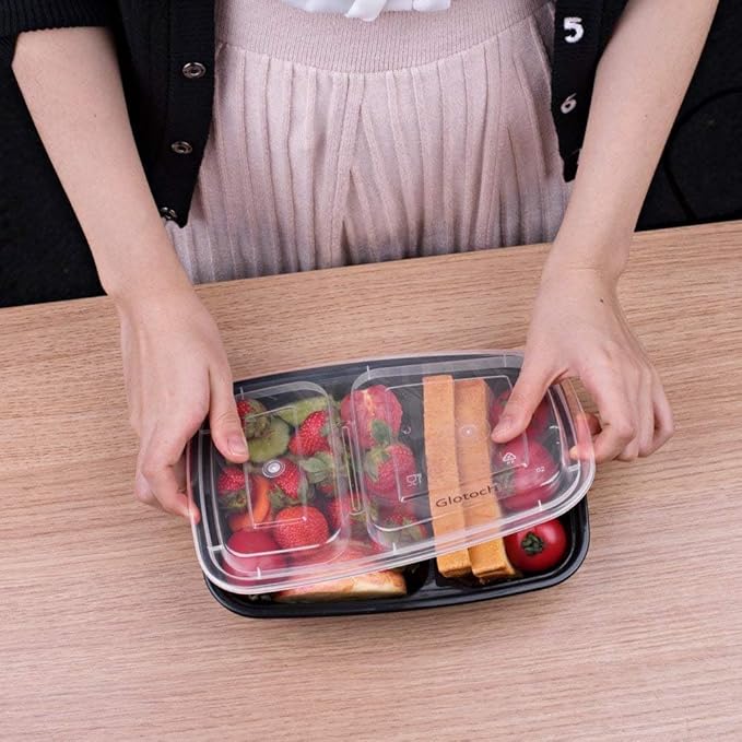 Glotoch 10 Pack 32OZ Meal Prep Containers Reusable Microwave Safe,Extra Large &Thick Food Storage Containers With Lids,Durable Bento Boxes BPA-free, Stackable,Dishwasher/Freezer Safe