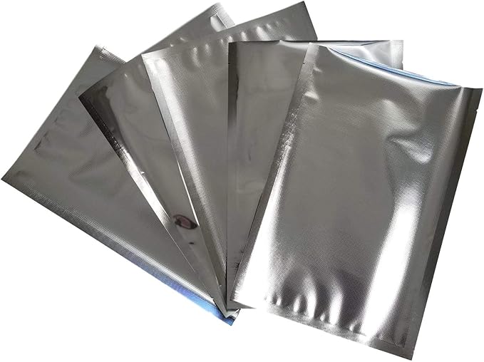 8”x12” SteelPak Textured/Embossed Mylar Aluminum Foil Vacuum Sealer Bags – Two Quart Size Hot Seal Commercial Grade Food Sealer Bags for Food Storage and Sous Vide (50) or (1000) (50)
