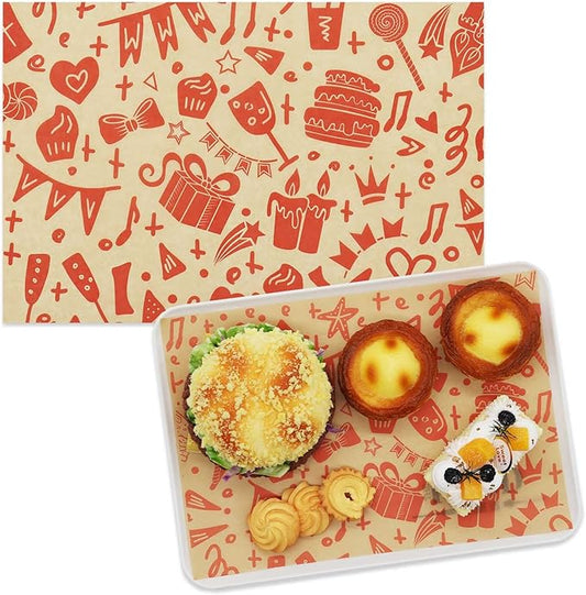 Premium Deli Paper Sheets 8"x12" - 300Pcs Greaseproof Liners for Food Boats, Pre Cut Deli Sandwich Wrappers, Best Kraft Food Wrapping Paper Sheets for Picnic, Festival, Fair or BBQ.