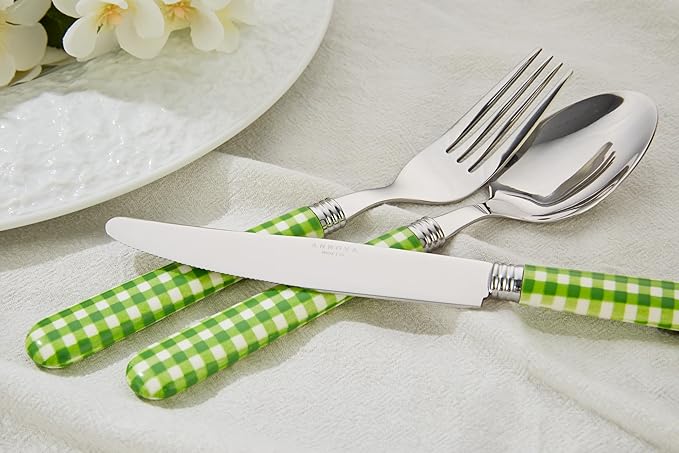 ANNOVA Silverware Set 20 Pieces Stainless Steel Cutlery Color Handle Flatware - 4 x Dinner Knife; 4 x Dinner Fork; 4 x Salad fork; 4 x Dinner Spoon 4 x Dessert Spoon (Green)