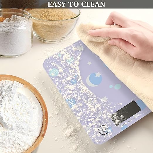 Food Scale Kitchen Scale for Baking Cooking Digital Food Weighing Measuring Scale Small Waterproof Electric Food Scale Blue Space Planet