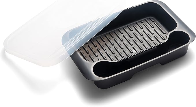 Outset Grill Prep Station and Marinade Tray, With Lid, 18" x 11"