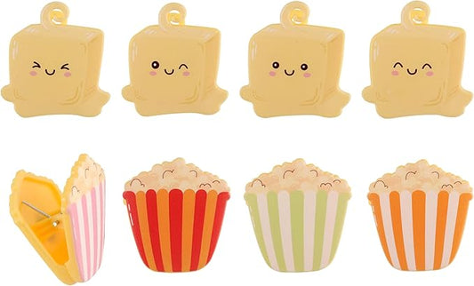COOK WITH COLOR Cute & Funny Snack Clips - Magnetic Kitchen & Food Clips - Airtight Seal for Food Storage, Popcorn, Pack of 8