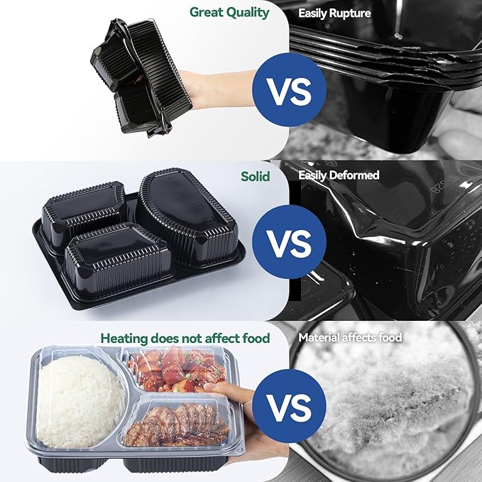Meal Prep Container, 40-Pack 38oz - Reusable To Go Containers for Food Storage and Portion Control - Bento Boxes for Meal Planning - BPA Free Microwave Dishwasher Freezer Safe