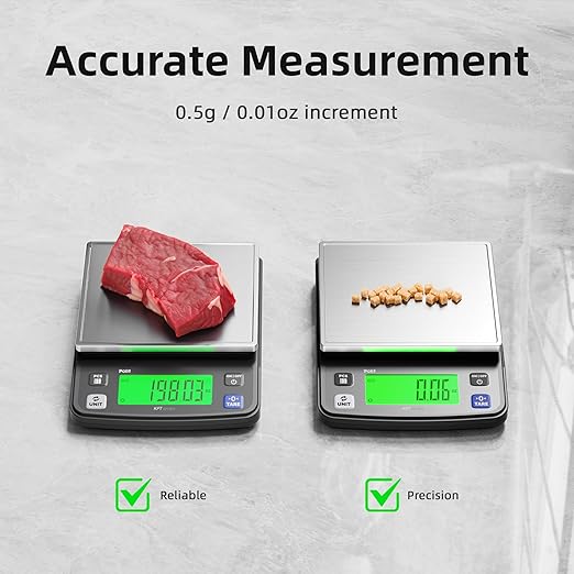 Polit Food Kitchen Scale KPT, 13lb/6Kg Digital Kitchen Scale Weight Grams Ounces 0.5g/0.01oz Accuracy, Premium Stainless Steel with LCD Display, 4 Units for Baking and Cooking (Power Adaptor Included)