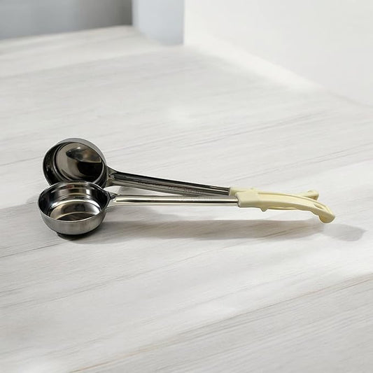 3 Ounce Solid Stainless Steel Portion Control Ladle Spoon for Measuring and Serving; Commercial Grade Serving Scoops [Pack of 12]