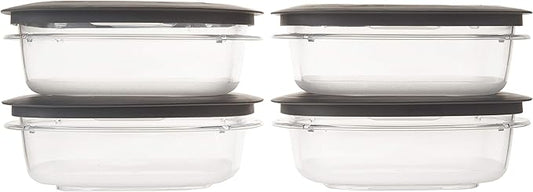 Rubbermaid Premier Food Storage Container, 3 Cup, Grey (4 Pack)