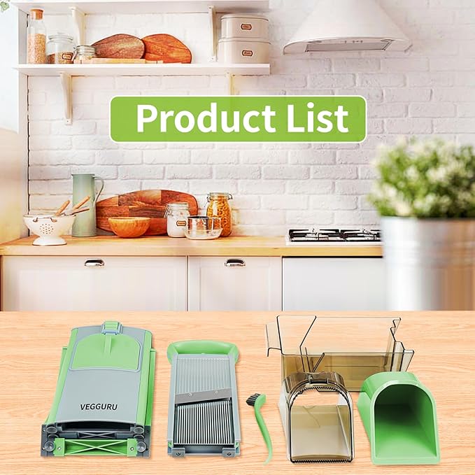 Safe Mandoline Slicer For Kitchen, Thickness Adjustable Vegetable Food chopper, 5 in 1 Potato Slicer Food Fruit Julienne Cutter For Home Fast Meal Prep