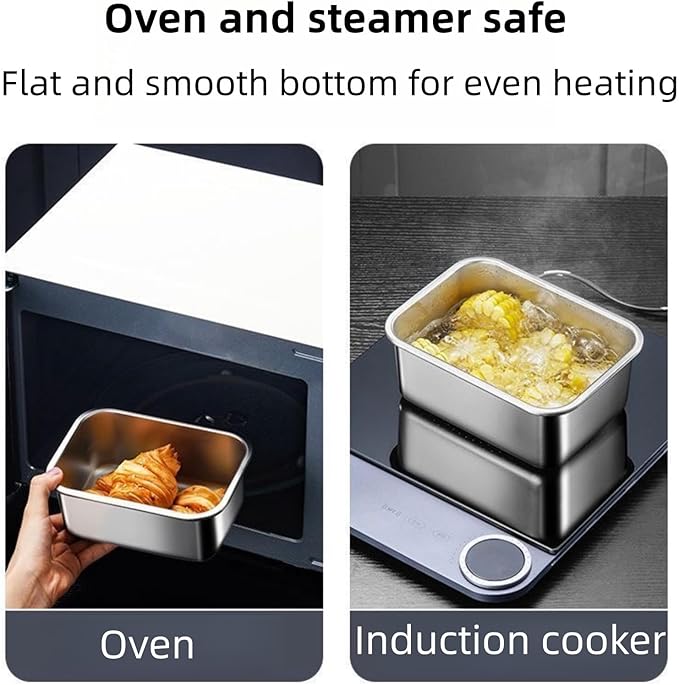 6Pcs Stainless Steel Food Storage Containers with Lids, Outdoor lunch box Stainless Steel Bowl with Airtight Lids for Picnic Travel, Reusable & Stackable