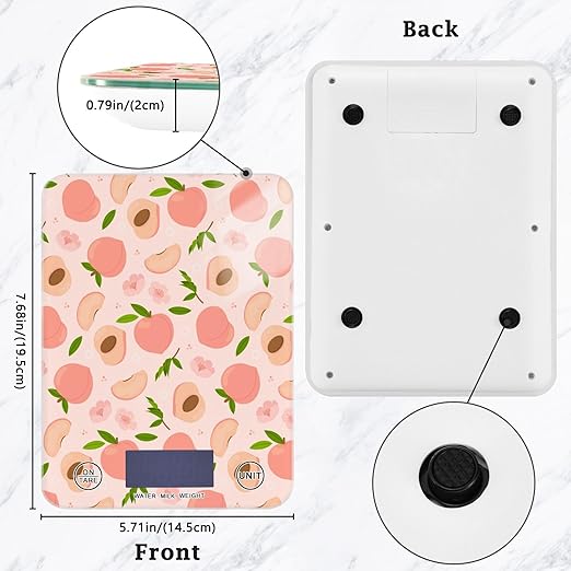 Food Scale Kitchen Scale for Baking Cooking Digital Food Weighing Measuring Scale Small Waterproof Electric Food Scale Peach Pink