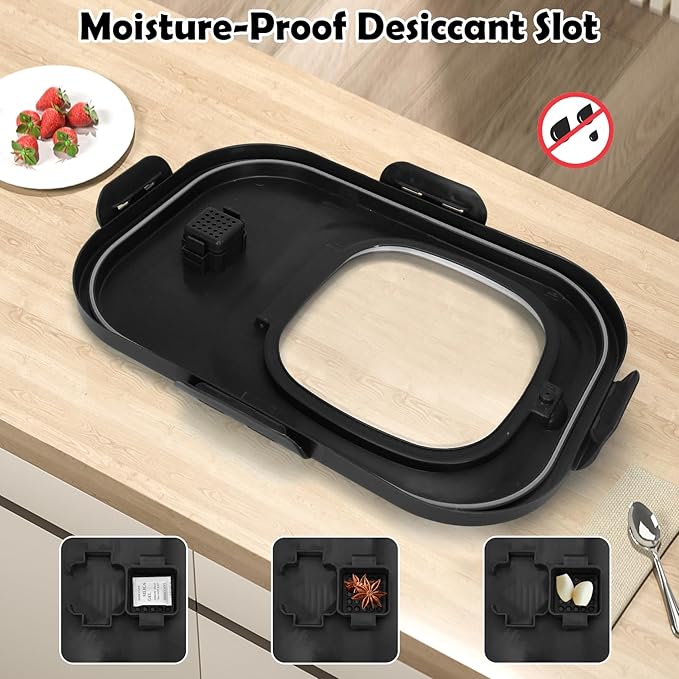 Rice Storage Container, 20Lbs Flour Container, Airtight Large Pet Dog Cat Food Storage Dispenser Bin with Wheels, Scoop & Measuring Cup, Collapsible Kitchen Dry Food Holder for Rice Cereal Kibble