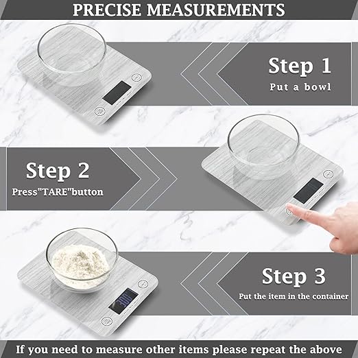 Food Scale Kitchen Scale for Baking Cooking Digital Food Weighing Measuring Scale Small Waterproof Electric Food Scale Gray Textured