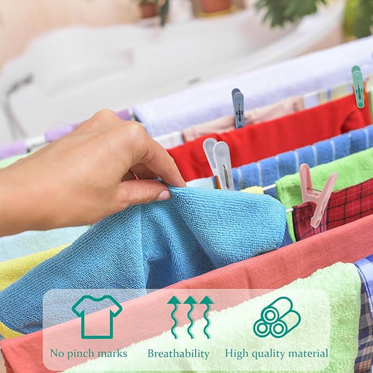 Plastic Clothes Pins Laundry Clips,56Pcs Colorful Clothespins,2 inch Small Clothes Pin with Clothespin Bag,Clothespins for Hanging Clothes,4 Colors Cloths Pins Drying Line Pegs for Kitchen