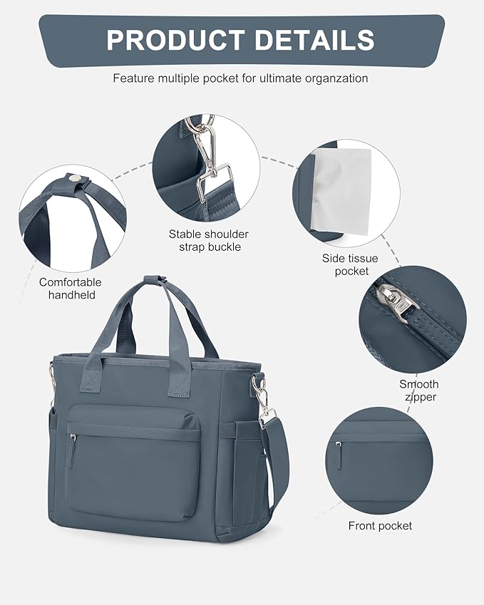 Insulated Lunch Bag Women Large Lunch Tote Bag with Shoulder Strap Adult Lunch Box Bags for Women Men Work Royal Blue Lunch Boxes with Water Bottle Holder