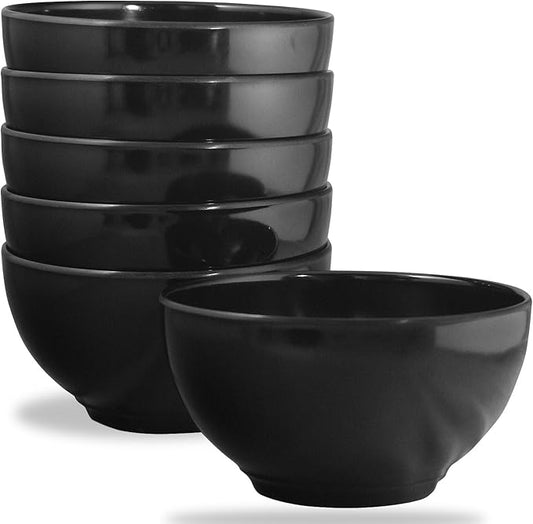 Calypso Basics by Reston Lloyd Melamine Bowl, Set of 6, Black