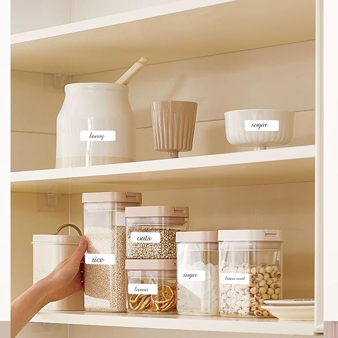 STARLIBOO Removable Blank Sticker Labels, Rectangular 1 x 2"" Freezer Labels for Organizing, Tear-Resistant No Residue, Removable Labels for Food Containers (240Pcs), White