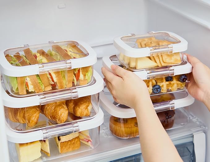 Felli Duo Loc Food Storage Container with Lids Airtight for Fridge Microwave Freezer, Stain Odor Free, Reusable On the Go Box Small + Large for Kitchen & Travel, Weekly Meal Plan (Meal Prep 6pk)