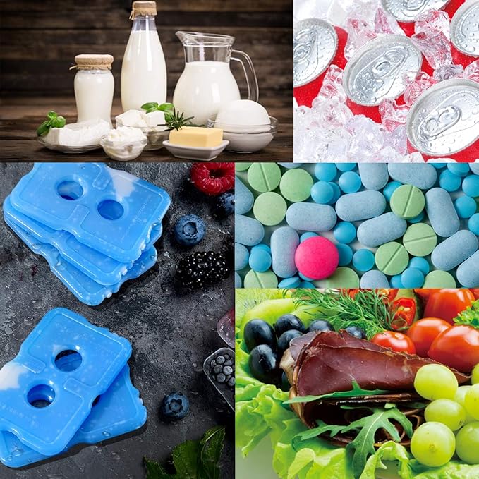 Cold Ice Pack Brick Reusable Long Lasting Cool Slim Thin Freezer Pack Cooler for Lunch Boxes Bag