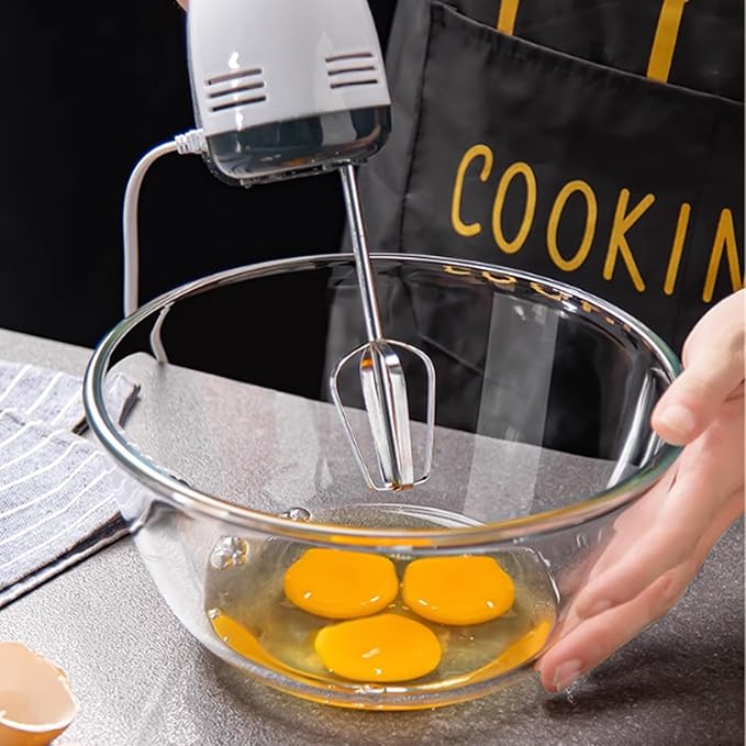 4.7 Quart Glass Mixing Bowls Large Glass Bowl with Lid Clear Salad Bowl for Cooking Baking Prepping Dishwasher Freezer, Microwave, Oven Safe