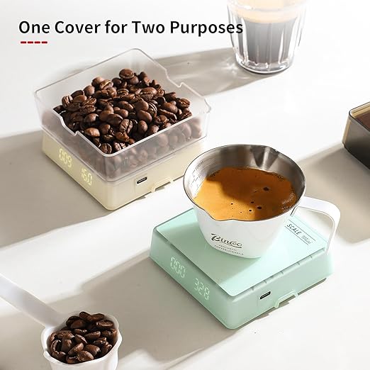 Mini Coffee Digital Scale with Timer, Rechargeable Kitchen Electronic Scale, Compact Digital Scale for Precision Brewing, Accurate Measurement for Espresso & Pour Over