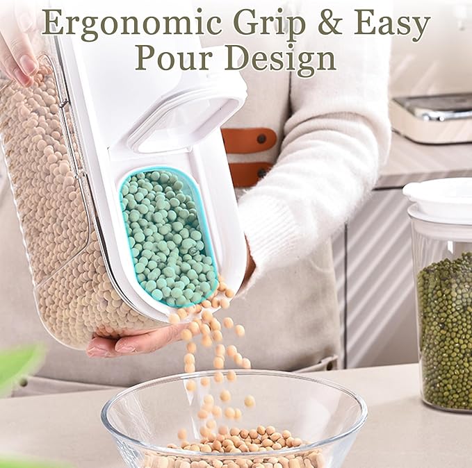 2 Pack Cereal Containers Storage, 4L/135.2oz Airtight Food Storage Container, Kitchen Storage Containers for Kitchen & Pantry Flour, Rice, Pasta, Pet Food