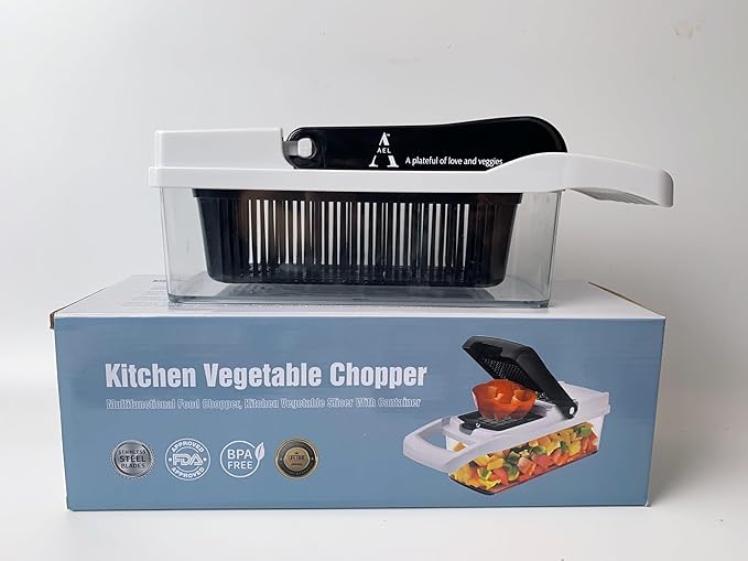 26 in 1 Ultimate Vegetable Chopper – Multi-Function Vegetable Slicer for Slice, Dice, Chop, Grate and Spiralize - Hand Kitchen Slicer for Food and Salad - Time-Saving Kitchen Essential